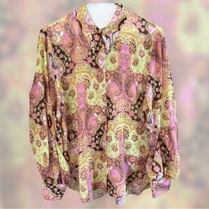 River Island vibrant paisley chiffon blouse. Size 14.